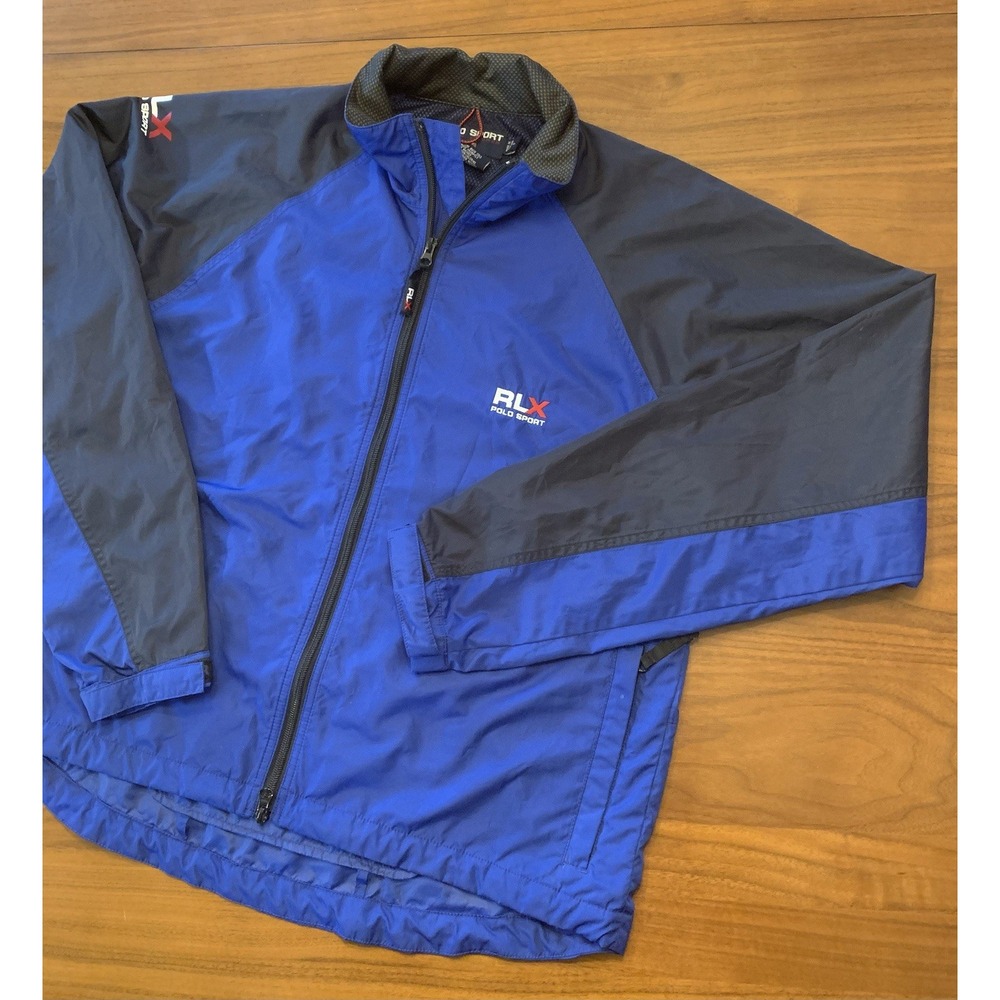 Vintage Polo Sport Ralph Lauren Jacket Mens L RLX Blue 90s Y2K Full Zip Light